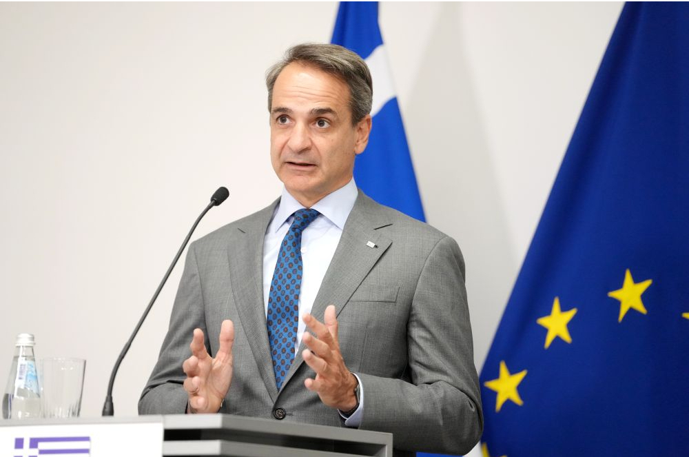 Grieķijas premjerministrs Kirjaks Micotakis. 