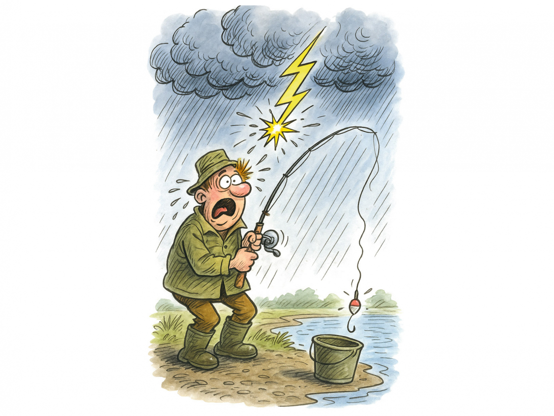 Mitrums, kāti, kas darbojas kā zibens novedēji, ūdens un zibens ir kombinācija, kas pat neizklausās pēc laba scenārija.