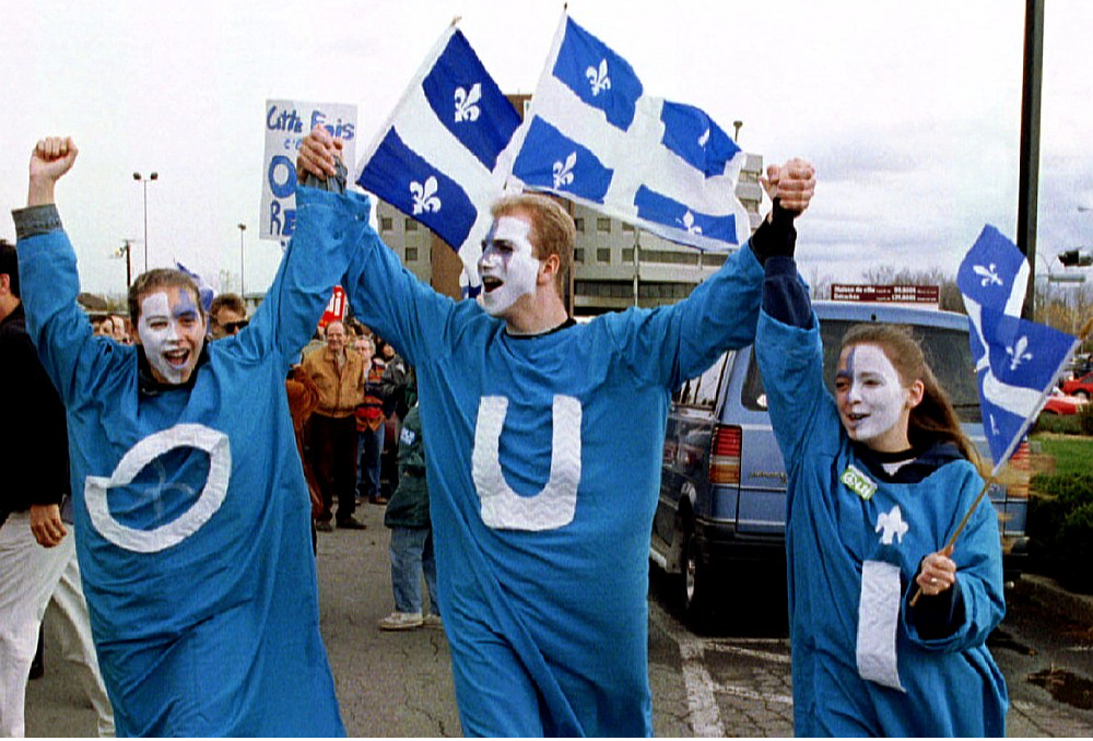Kvebekas neatkarības piekritēji 1995. gadā.