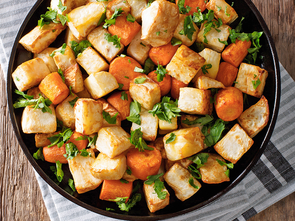 Cepta selerija ar burkāniem.