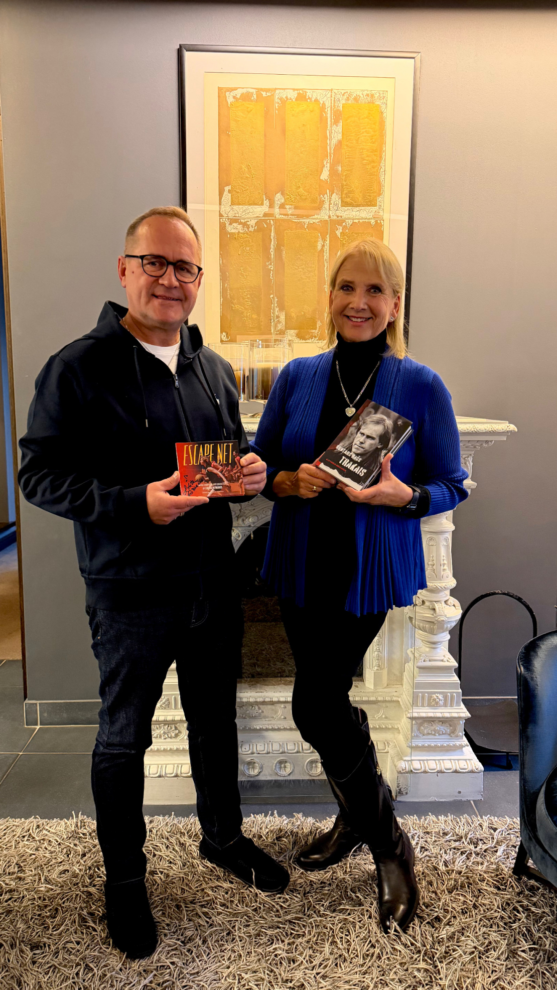 Foto no ieraksta procesa Latvijas Radio 1. studijā. Guntars Račs un Lolita Ritmanis.