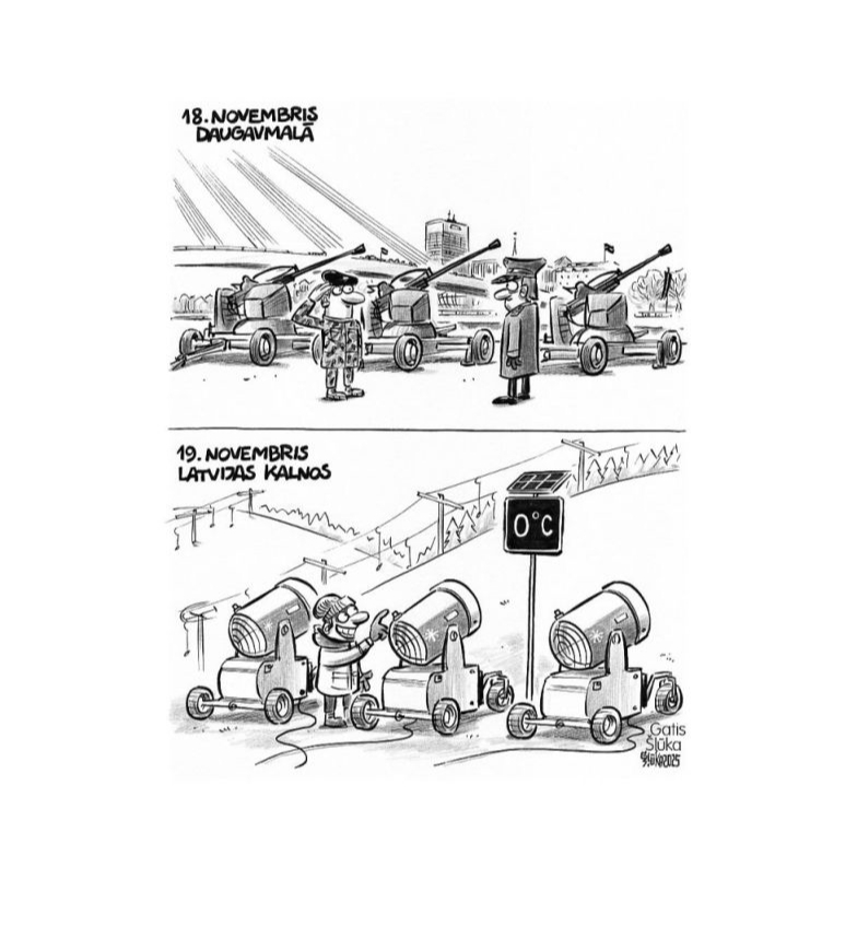 Zīmē Gatis Šļūka. Gatavojas ražot sniegu!