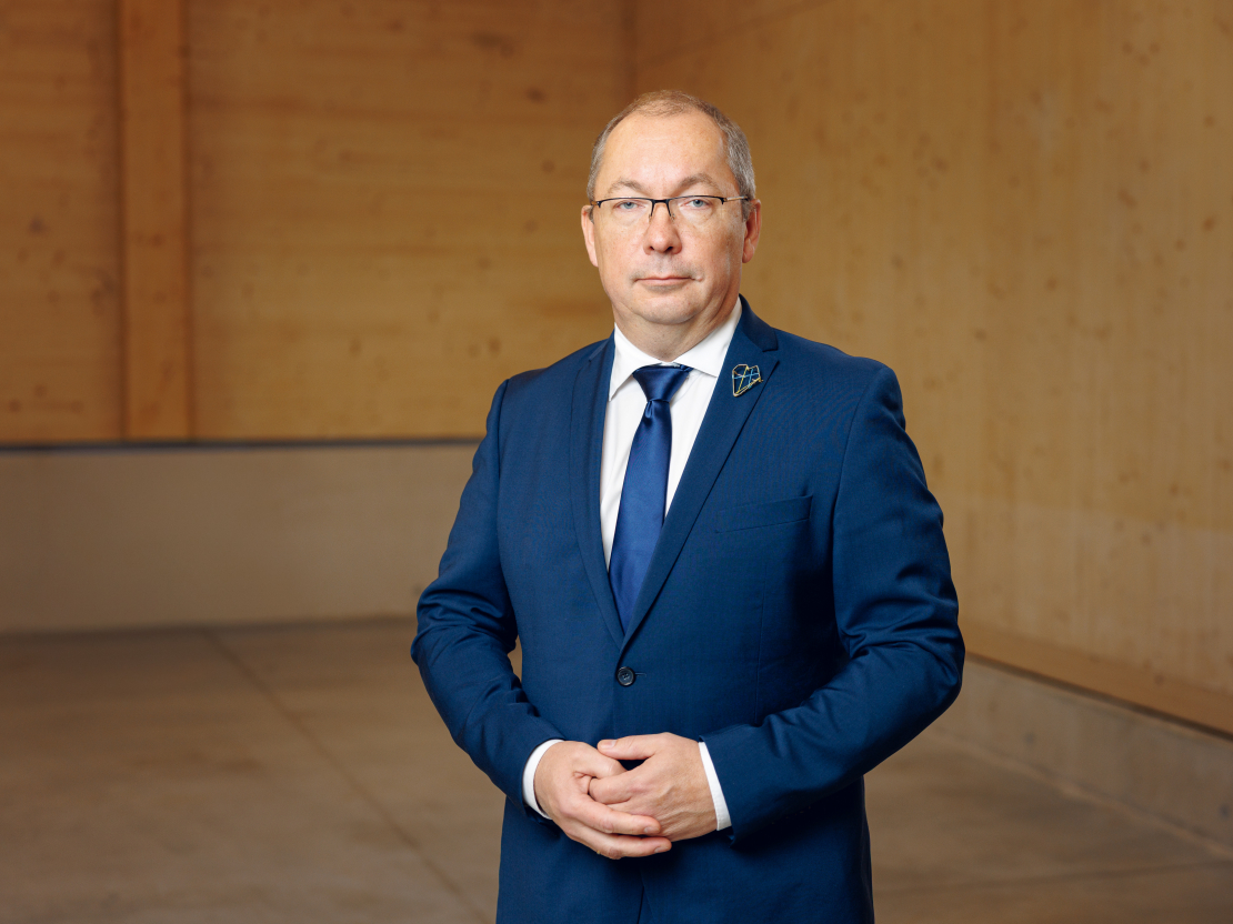 AS "Latvijas Finieris" padomes priekšsēdētājs Uldis Biķis.