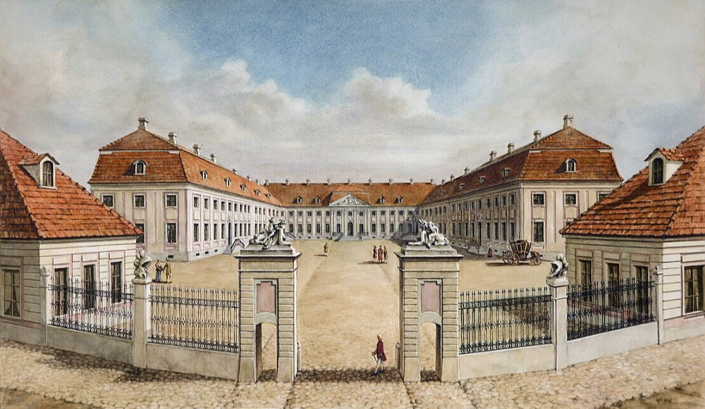Polijas karaļa vasaras pils Hrodno 18. gadsimtā.