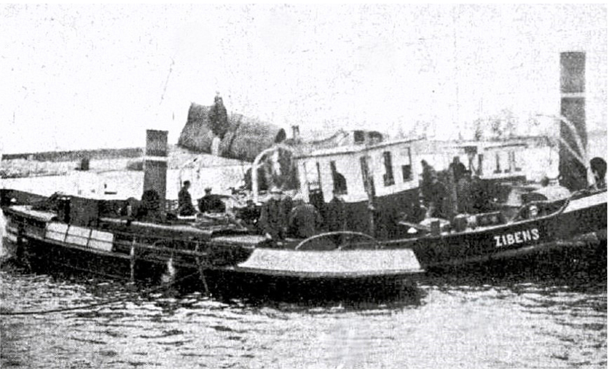 Izceltais "Zibens" Daugavgrīvā 1925. gada decembrī.