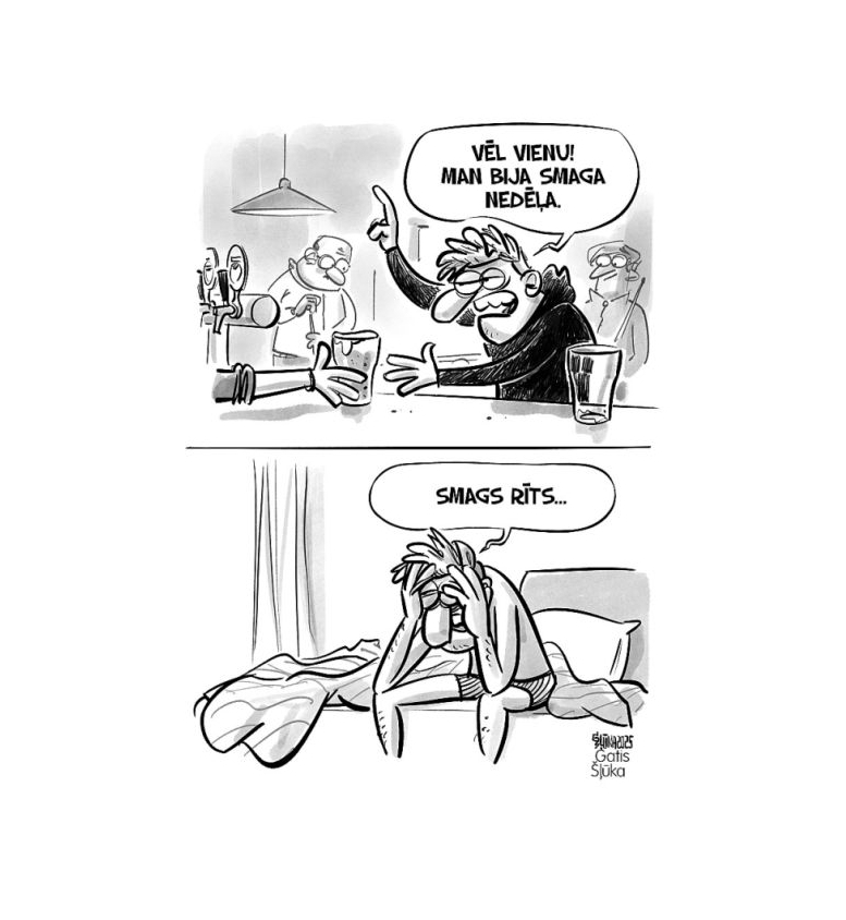 Zīmē Gatis Šļūka. Smags rīts...