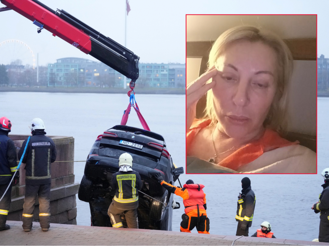 Valsts ugunsdzēsības un glābšanas dienests, turpinot izcelšanas darbus ceturto dienu, izceļ vieglo automašīnu no Daugavas, kur tā 27. novembrī iebrauca upē un nogrima.