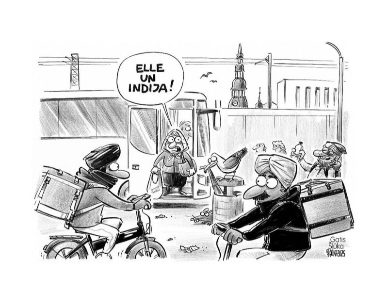 Zīmē Gatis Šļūka. Elle un Indija!