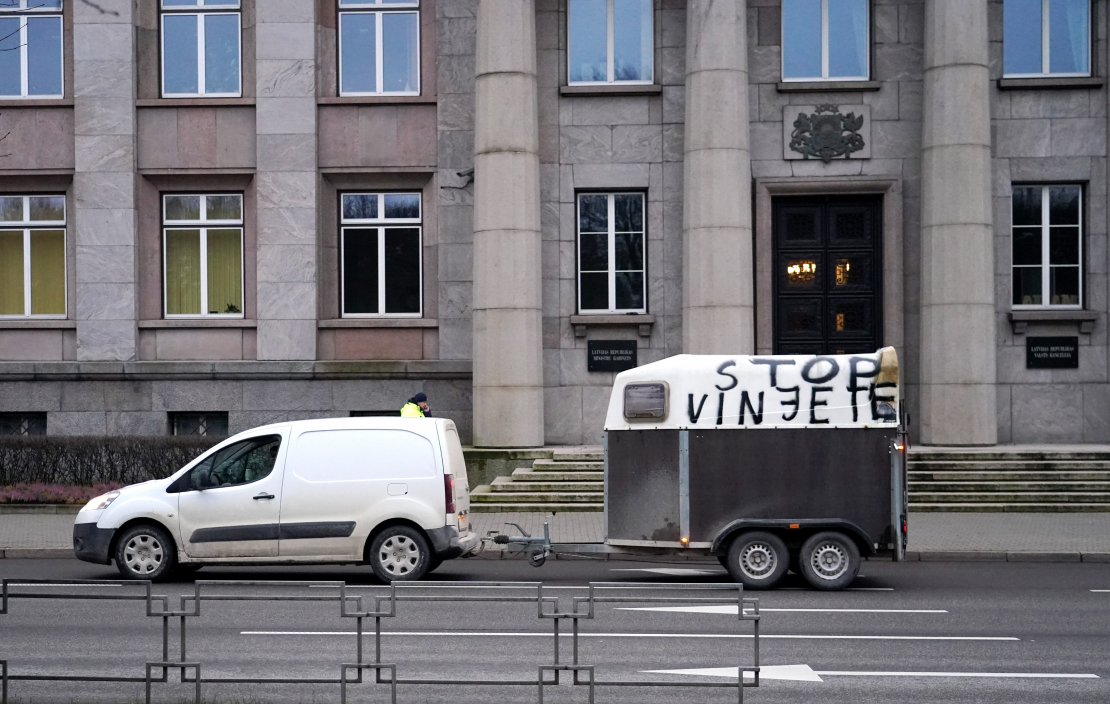 Protests pret autoceļu lietošanas nodevu komercauto līdz 3,5.