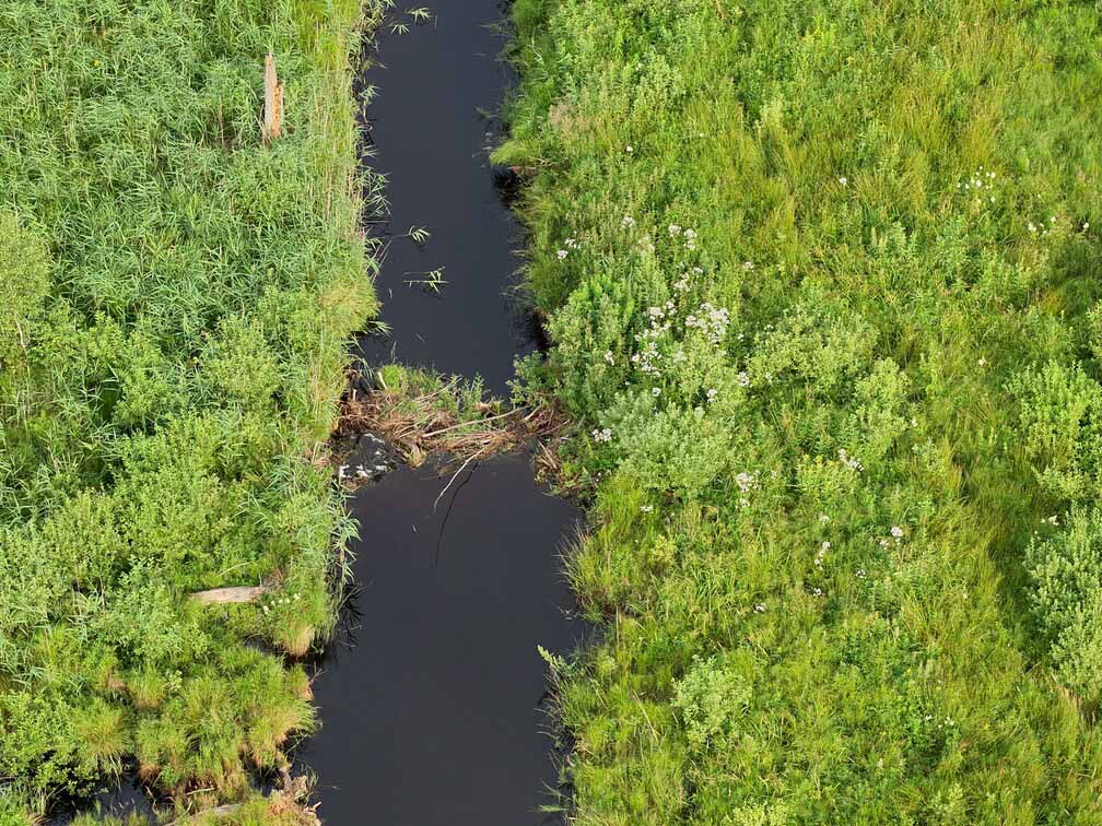 Bebru apmetnes no drona skata.