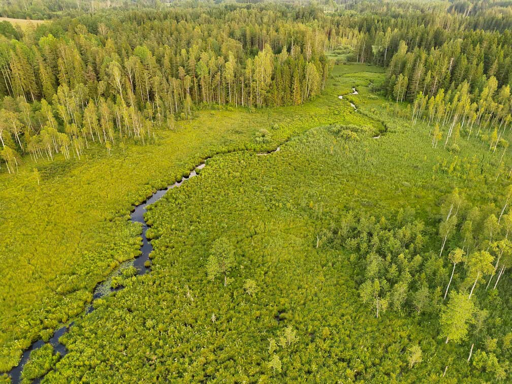 Bebru apmetnes no drona skata.