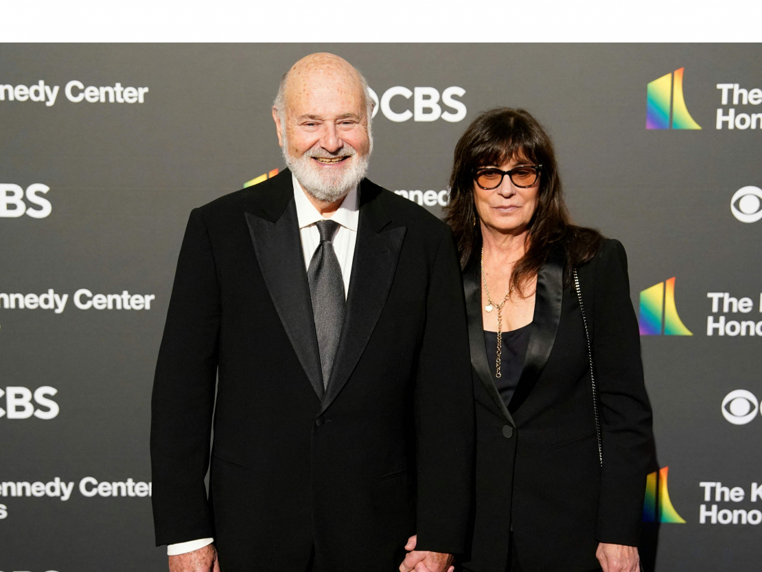 Amerikāņu aktieris un kinorežisors Robs Rainers un viņa sieva Mišela.