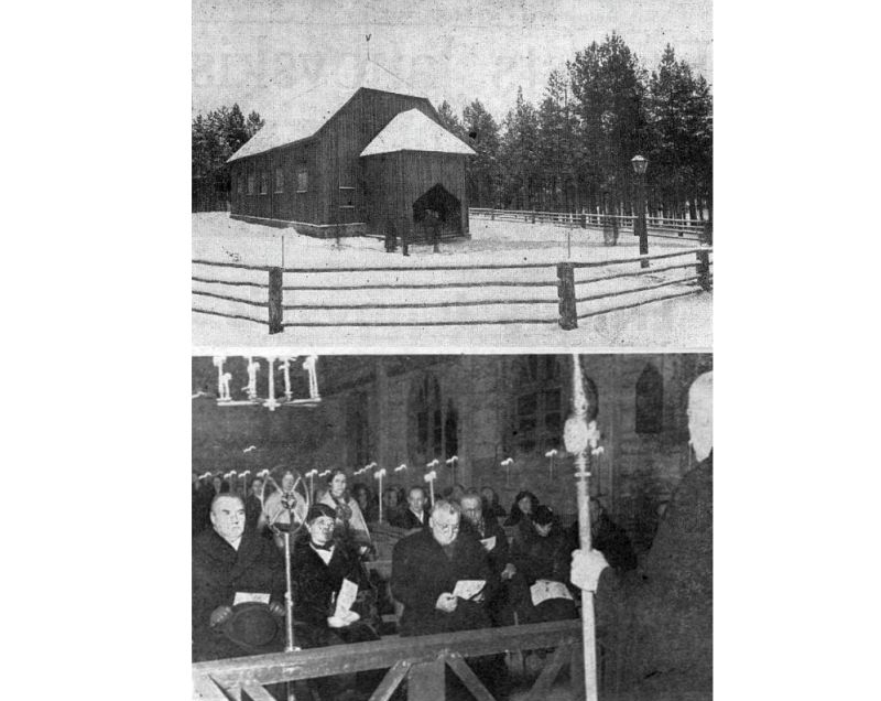 Usmas baznīca un tās iesvētīšana 1935. gada 13. decembrī.