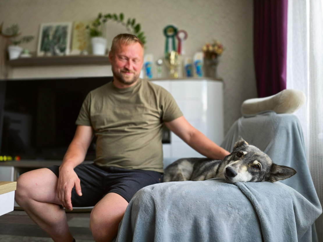 Vitālijs ar Gerdu mājās, Liepājā.