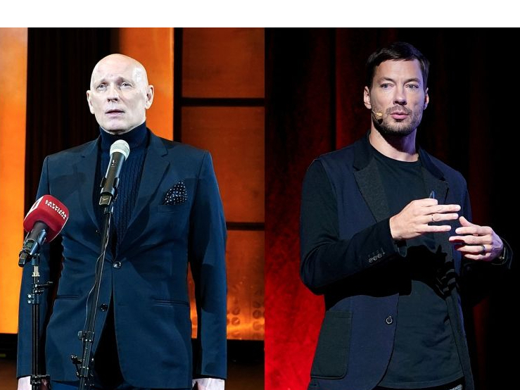 Alvis Hermanis (attēlā kreisajā pusē) sociālajā vietnē "X" rakstījis, ka iemesls viņa aiziešanai no kustības "Bez partijām" bijusi apskaidrība, ka Armands Broks (labajā pusē) un viņa cilvēki "mūsu ideju izmanto citiem mērķiem".