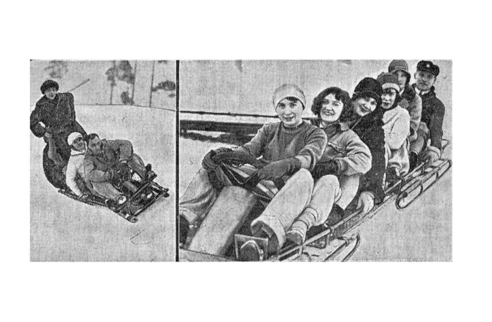 Bobsleja cienītāji Āgenskalnā 20. gs. 30. gadu sākumā.