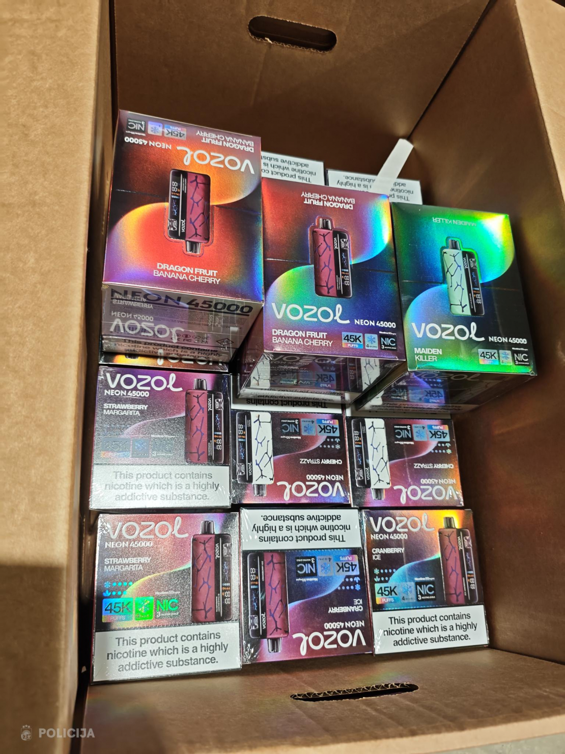 VP konfiscē 50 tūkstošus elektronisko smēķēšanas ierīču.