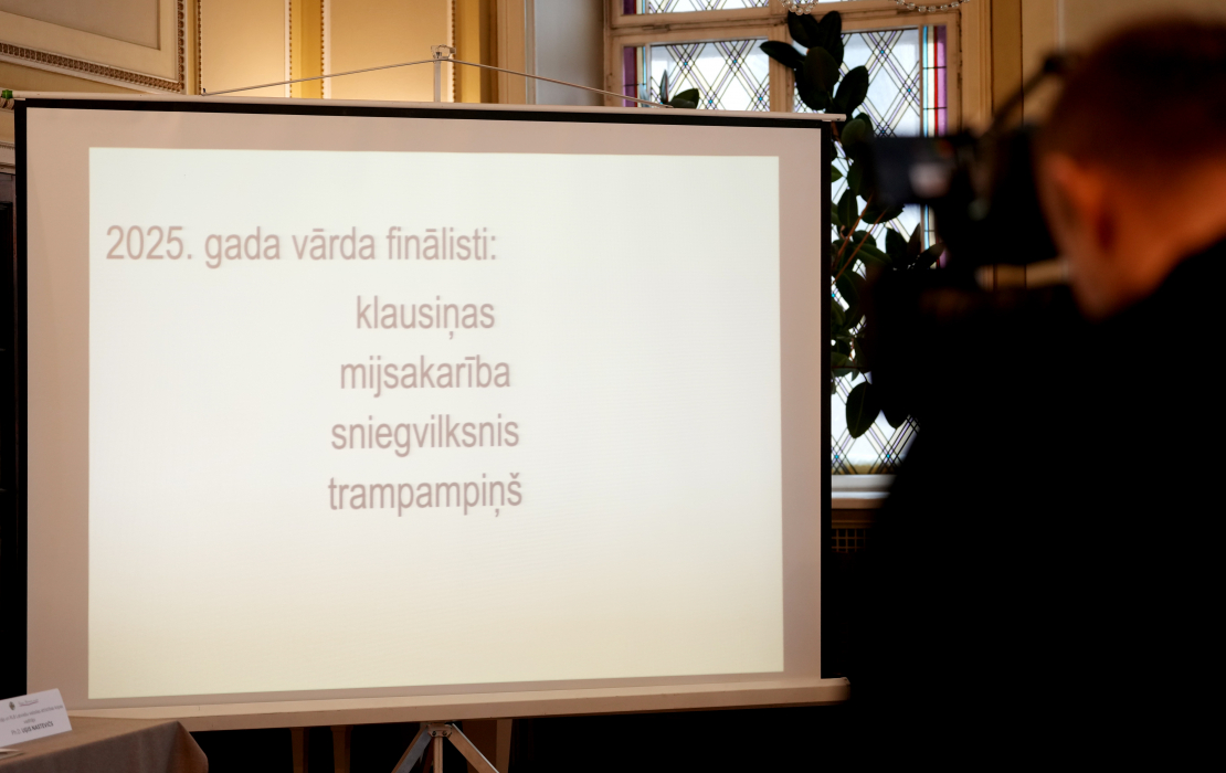 2025. gada vārda, nevārda un spārnotā teiciena paziņošanas pasākums Rīgas Latviešu biedrības namā.