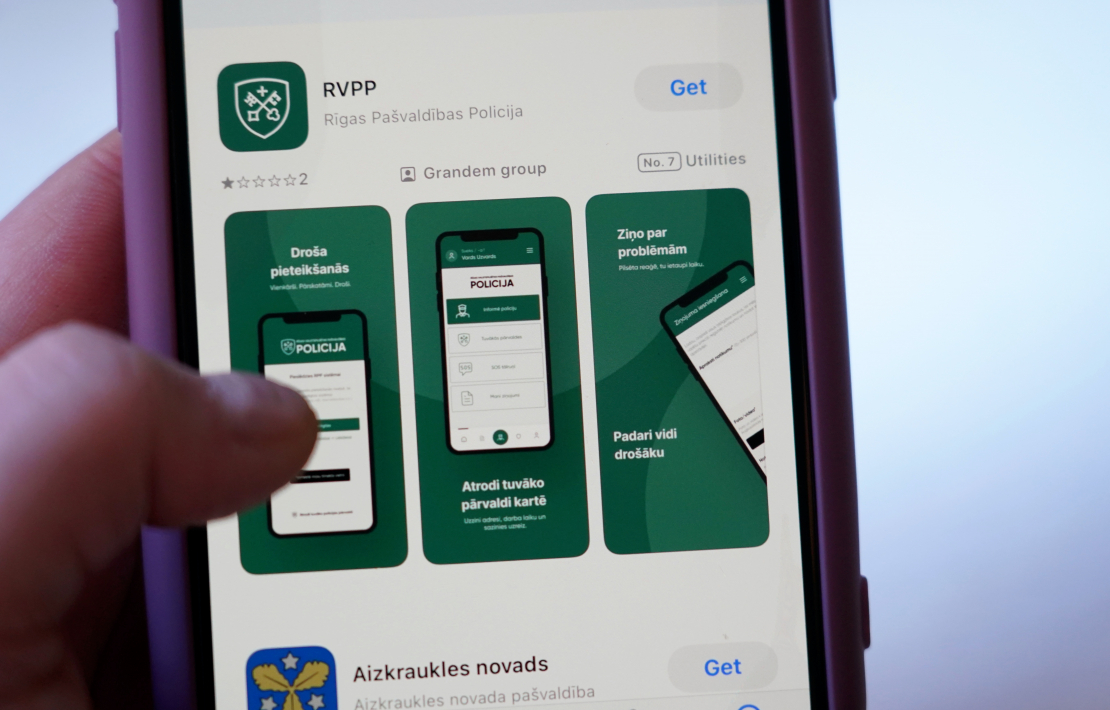 Rīgas pašvaldības policijas mobilā aplikācija.
