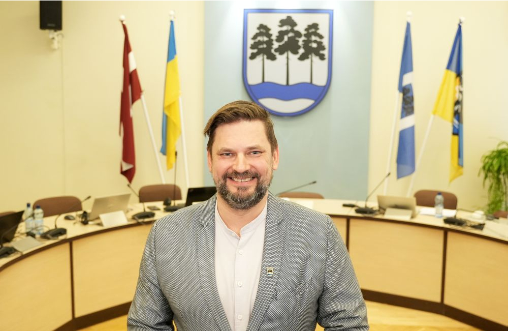 Ogres novada domes priekšsēdētājs Andris Krauja pēc ievēlēšanas amatā.