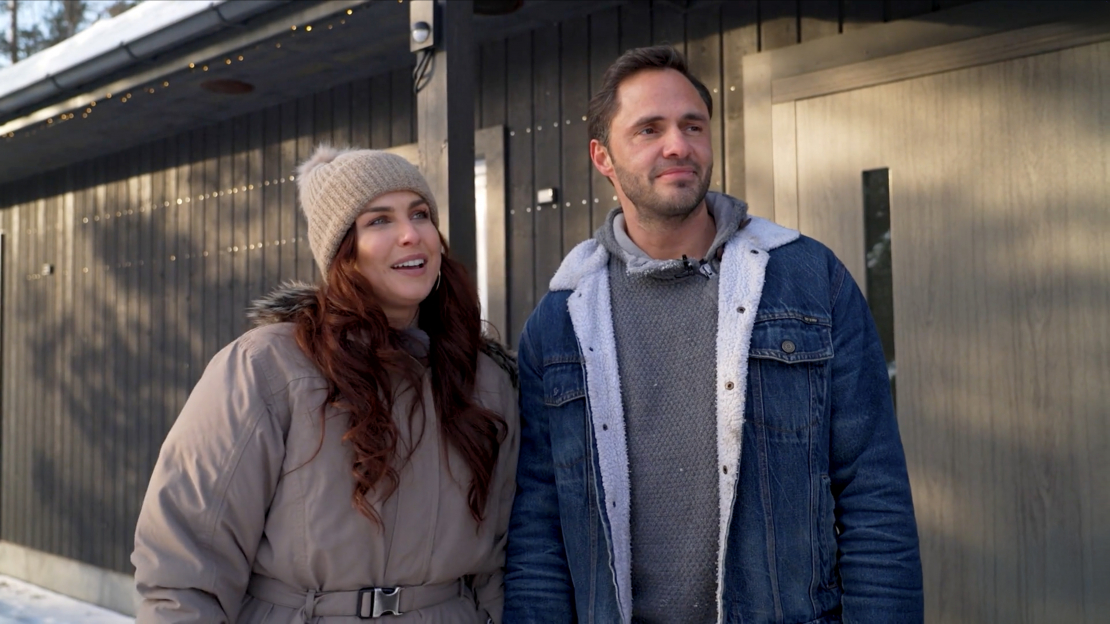 Aktrise Lelde Dreimane un viņas dzīvesbiedrs Artūrs. 