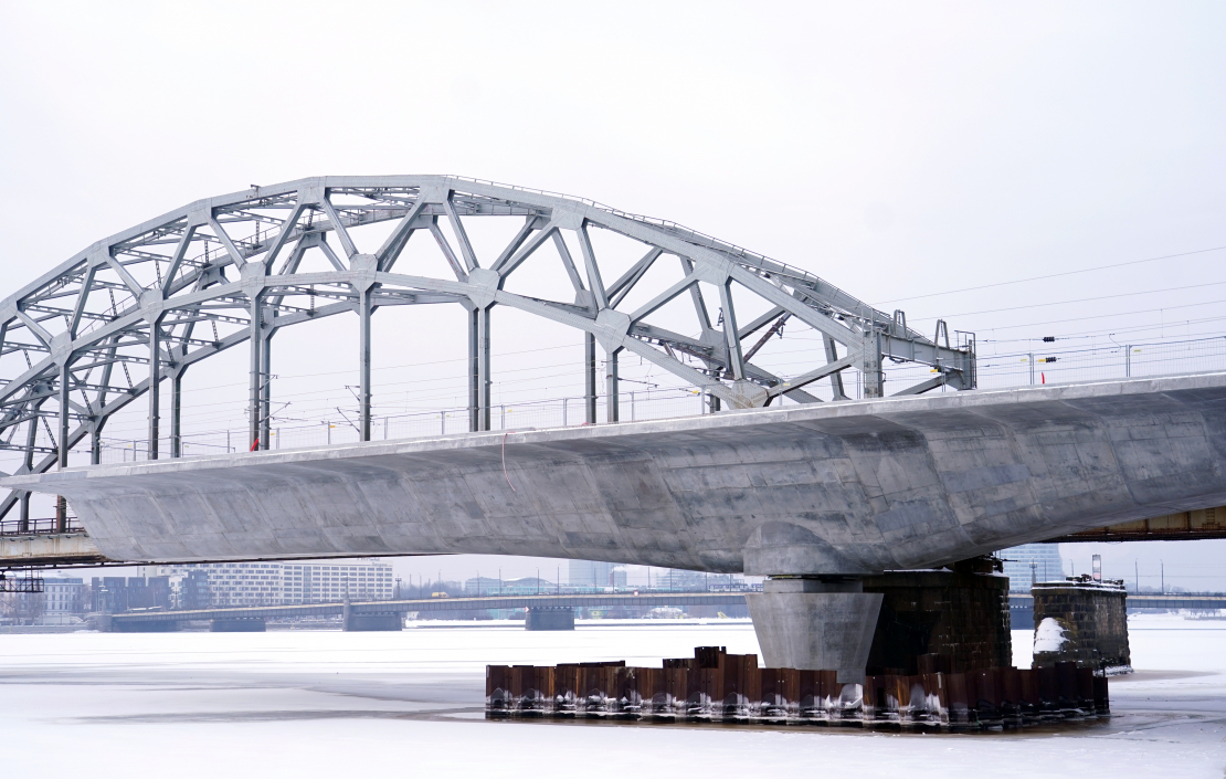 "Rail Baltica" tilta balsts Daugavā.