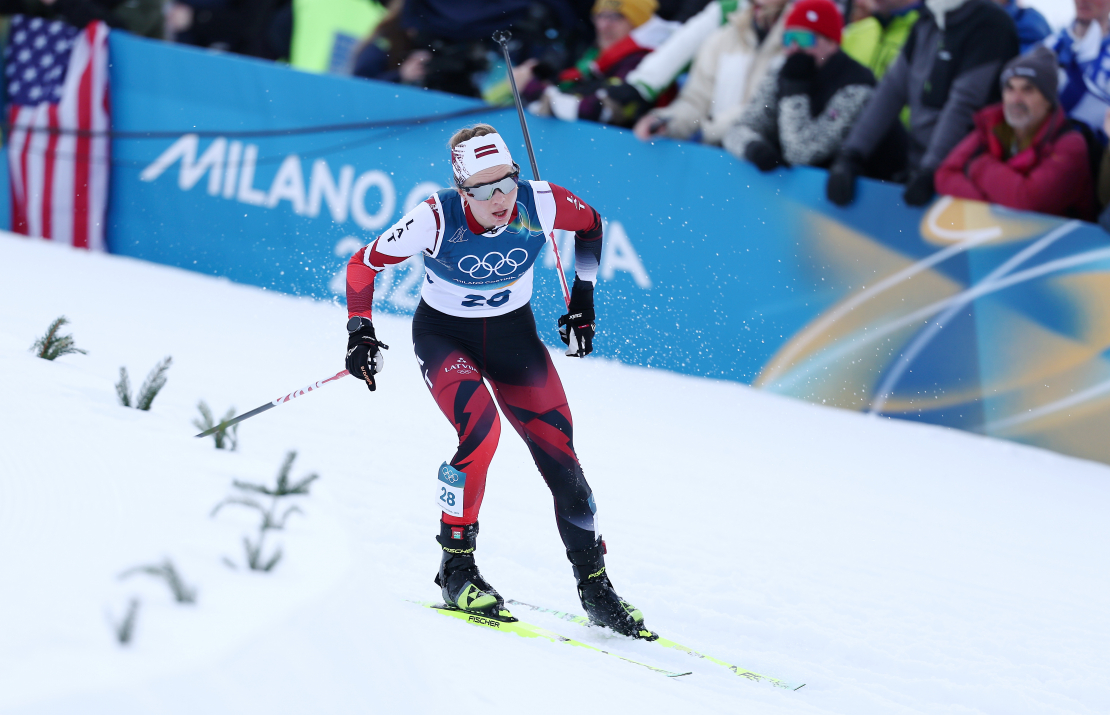 Slēpotāja Patrīcija Eiduka piedalās 20 kilometru skiatlona sacensībās Tesero 2026. gada Milānas un Kortīnas ziemas olimpiskajās spēlēs Itālijā.