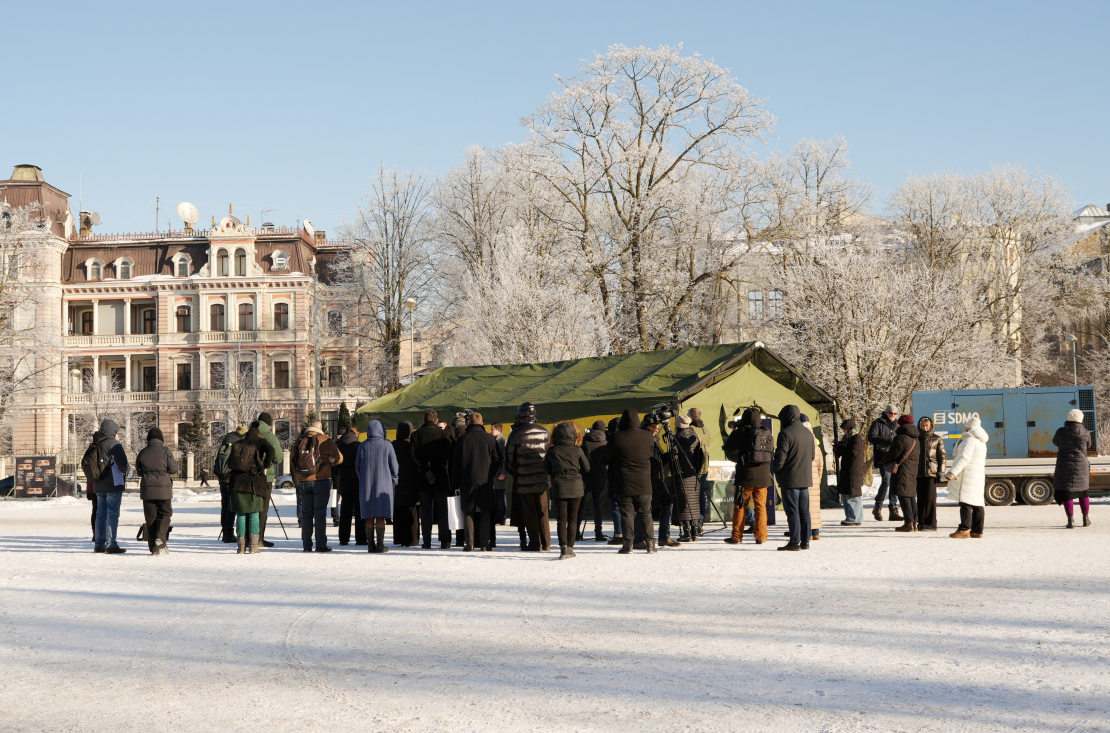 Labdarības akcijas "Siltums Ukrainai no Latvijas" atklāšanas pasākums.