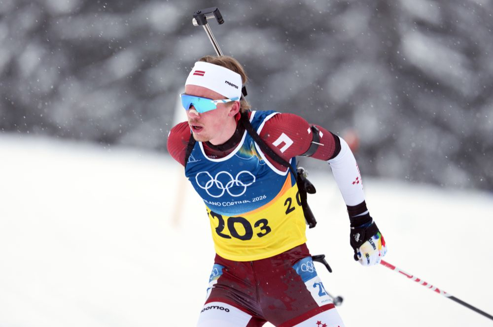 Latvijas biatlonists Rihards Lozbergs.