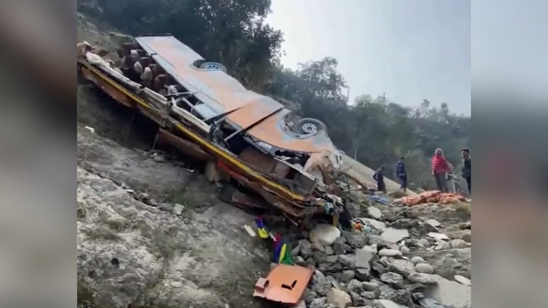 Avārijā iesaistītais autobuss.