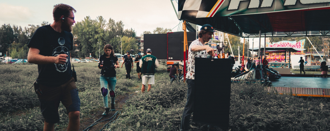 Filmas "Nospiedumi" filmēšanas aizkulises.