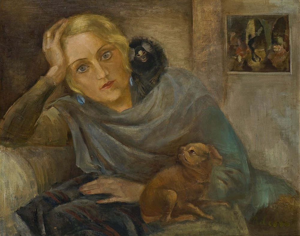 Aleksandra Beļcova, "Aktrises Antas Klints portrets". 1932. Audekls, eļļa. Latvijas Nacionālā teātra krājums.