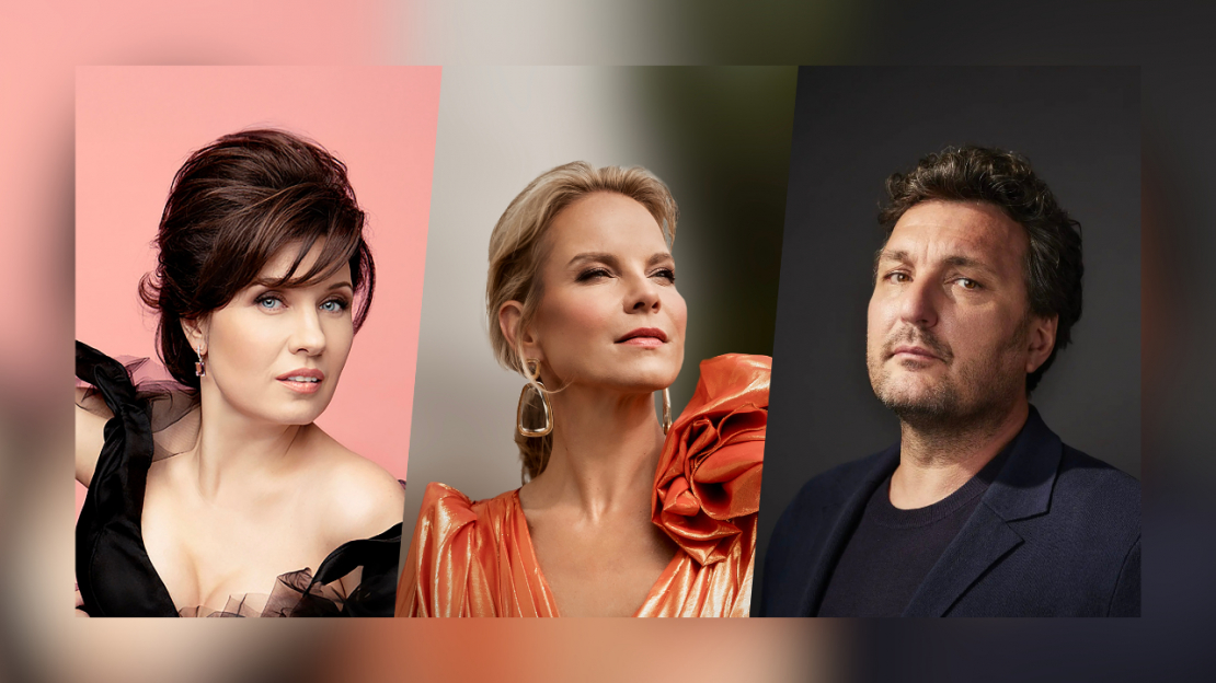 Marina Rebeka, Elīna Garanča un Ludoviks Tezjē.