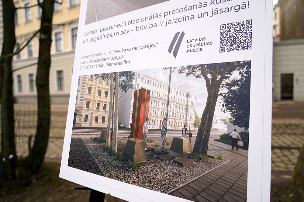 Pieminekļa "Svešo varai spītējot" projekta vizualizācijas Rīgā, Radio ielā.