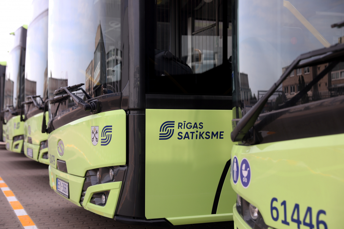 SIA "Rīgas satiksme" jaunie elektroautobusi.