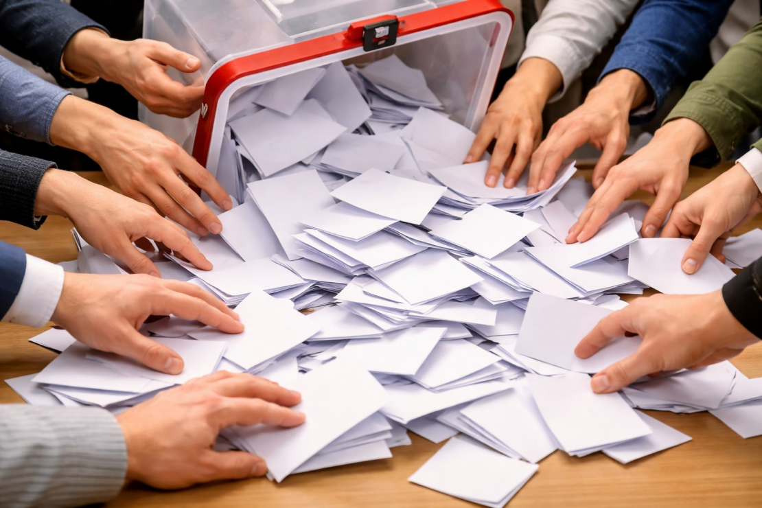 Balsu skaitīšana ar rokām. 