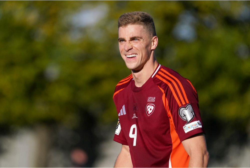 Latvijas izlases spēlētājs Vladislavs Gutkovskis.