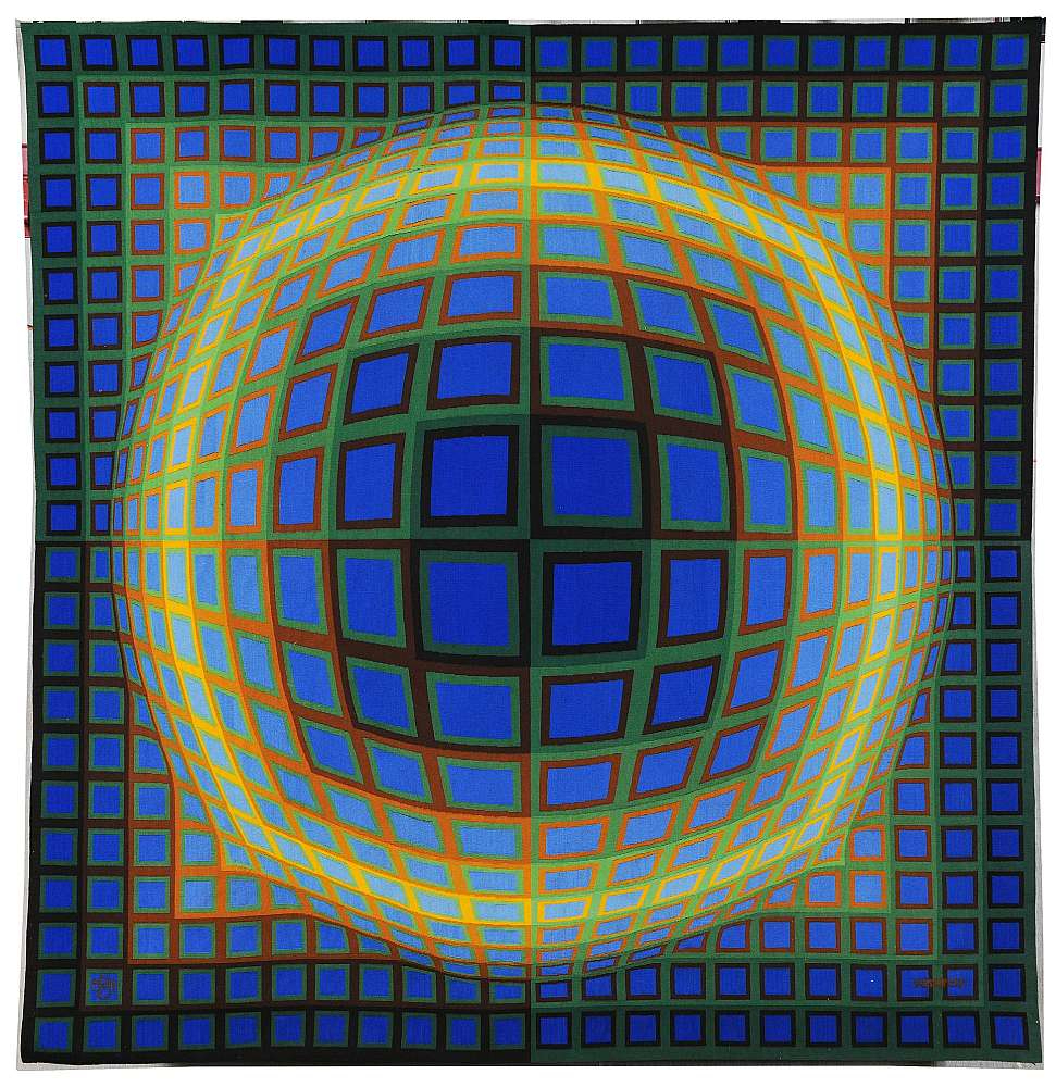 Viktors Vazareli. Gobelēns "Domb A" (1979). 1979. Vilna. "Mobilier national" kolekcija.