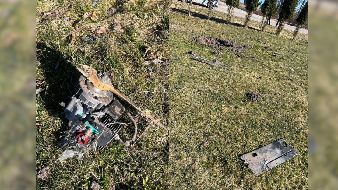 Silmalas pagastā atrastās drona atlūzas.