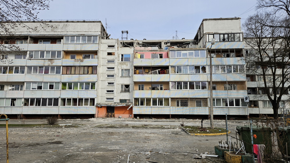 Sprādzienā cietusī ēka Bauskas ielā 15.