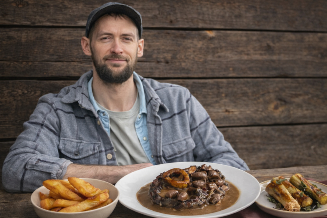 Gatavo Žanis Raivo Behmanis. Lieldienu galds kā restorānā — "Osso buco" un citrusu krēms mājas virtuvē.