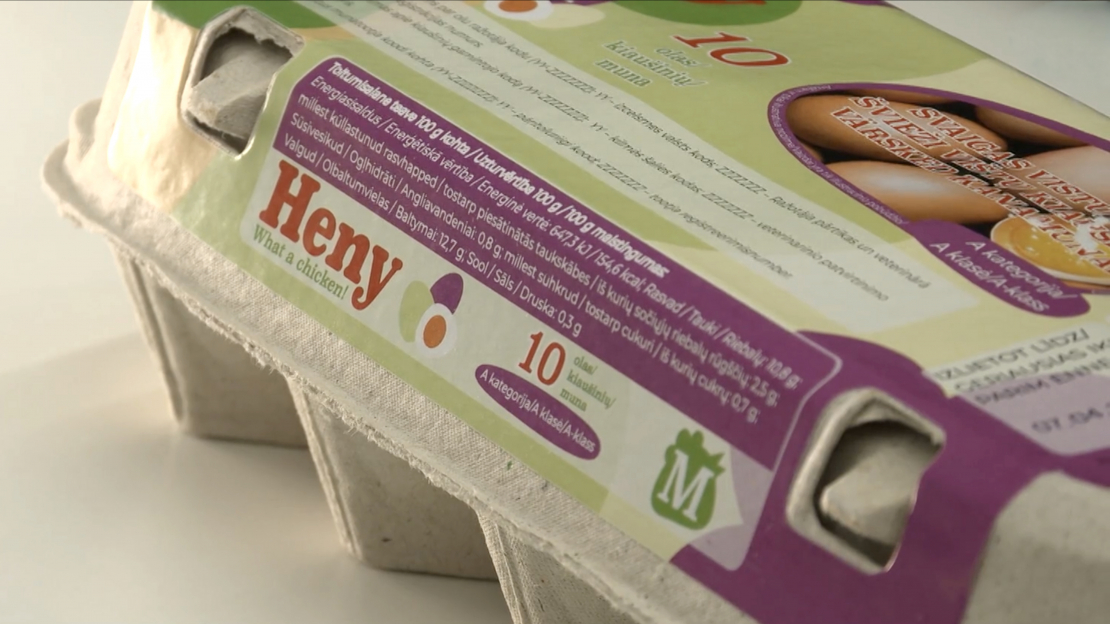 Veikalu tīkla “LaTS” plauktos pamanītas no Ukrainas ievestas olas ar neierastu marķējumu.