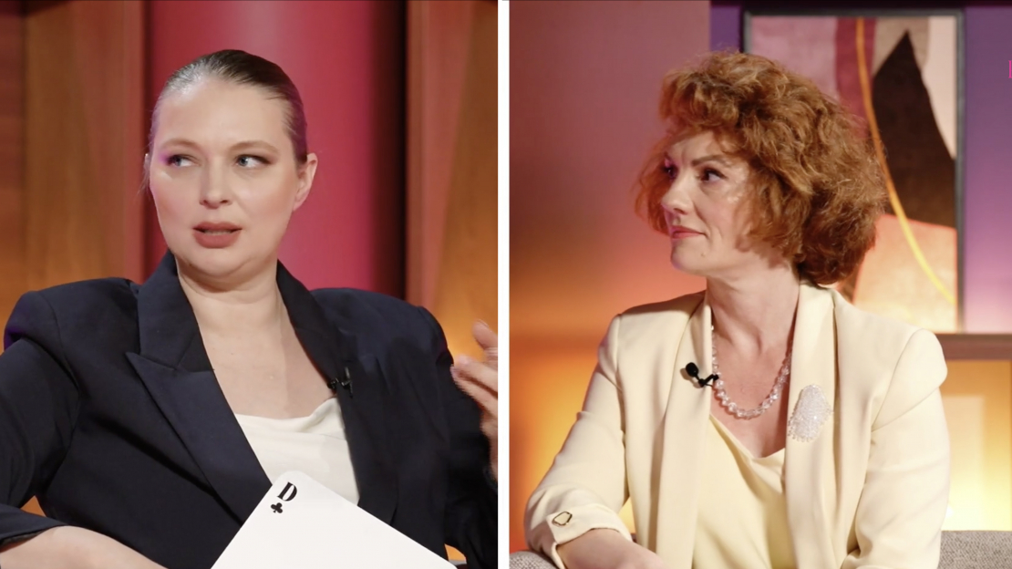 Mihaila Čehova Rīgas Krievu teātra vadītāja Dana Bjorka un juriste Ieva Brante.