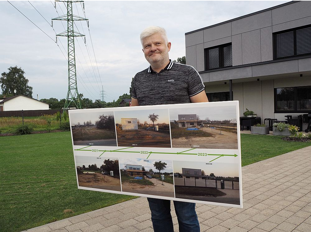 Staņislavs Gendelis, LU vadošais pētnieks pie savas savrupmājas, kura pērn ieguvusi pirmo vietu konkursa nominācijā "Energoefektīvākā savrupmāja Latvijā", ir gandarīts: "Projektēšanā ieguldītais darbs atmaksājas."