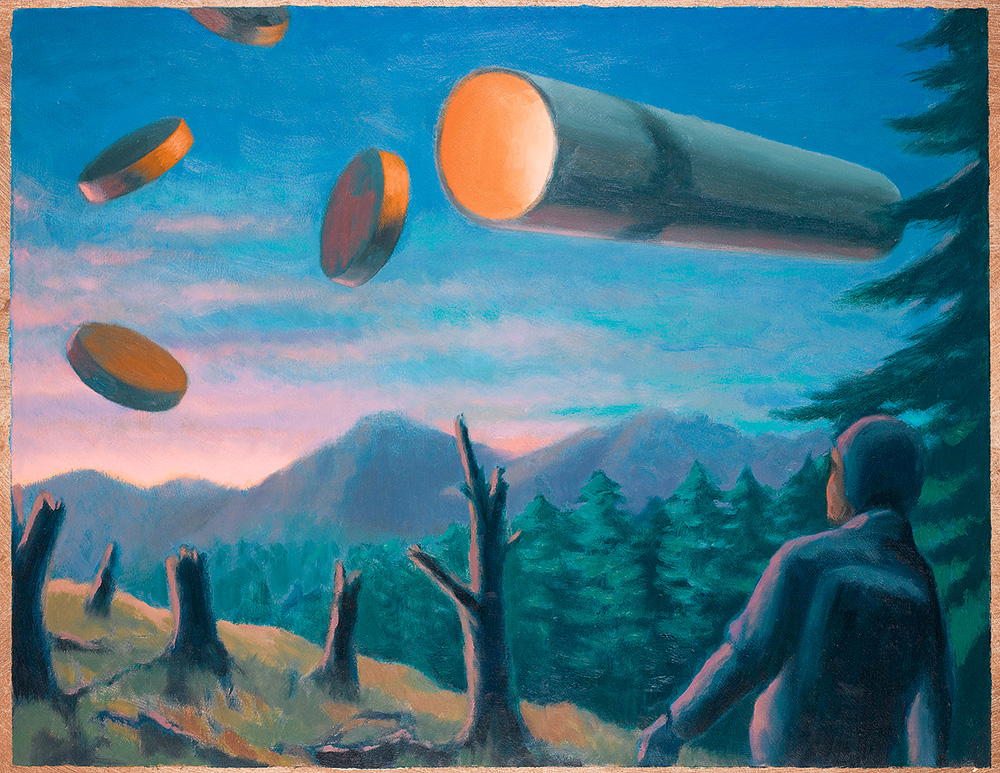 1953. gada jūnijā rakstnieks Venjamins Dodins Krasnojarskas novadā divas naktis pēc kārtas virs slepenas pētniecības zonas novēroja dirižablim līdzīgus lidojošus objektus.