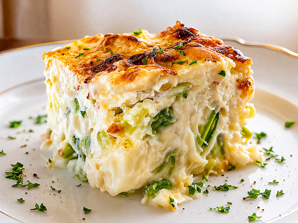 Sparģeļu sacepums.