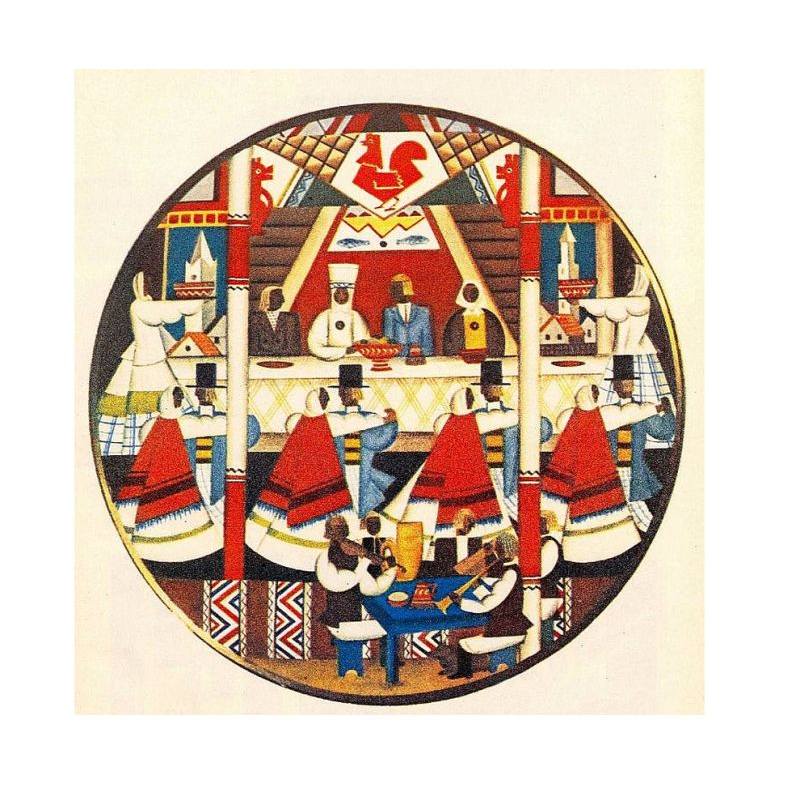 R. Sutas apgleznotais šķīvis "Kāzas".