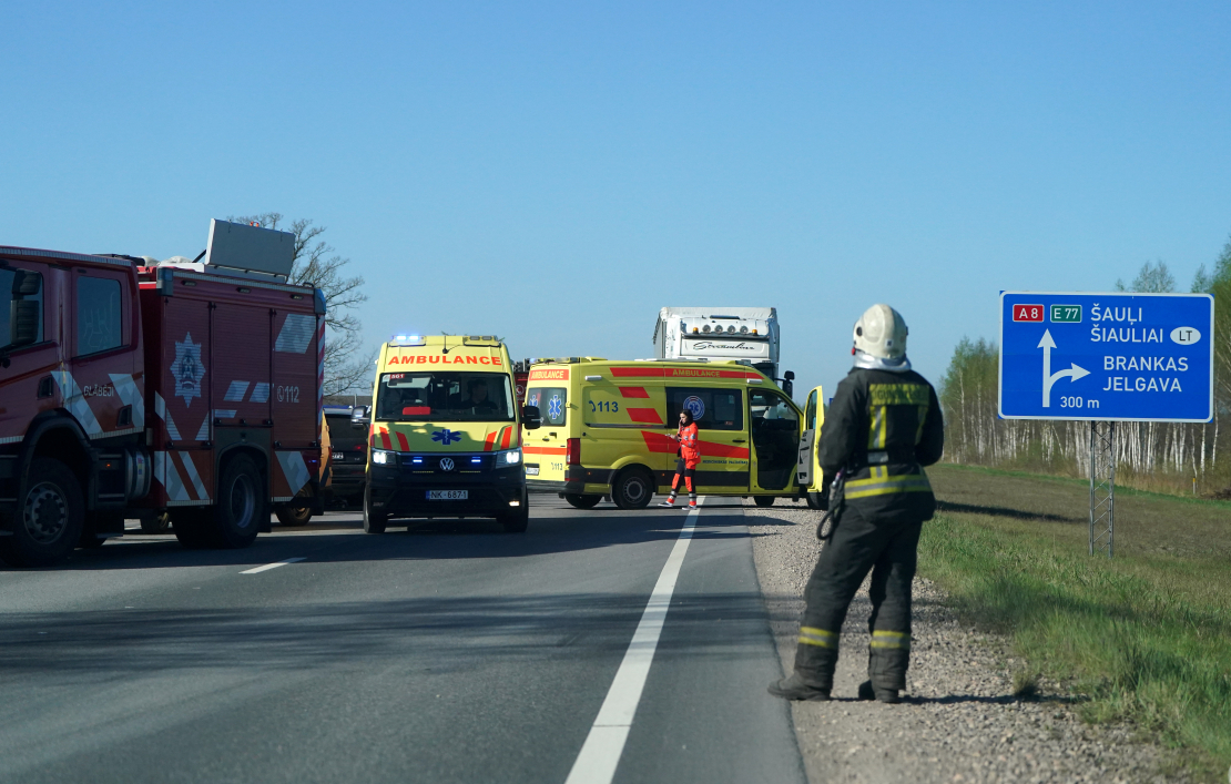 Četru auto avārija uz Jelgavas šosejas.
