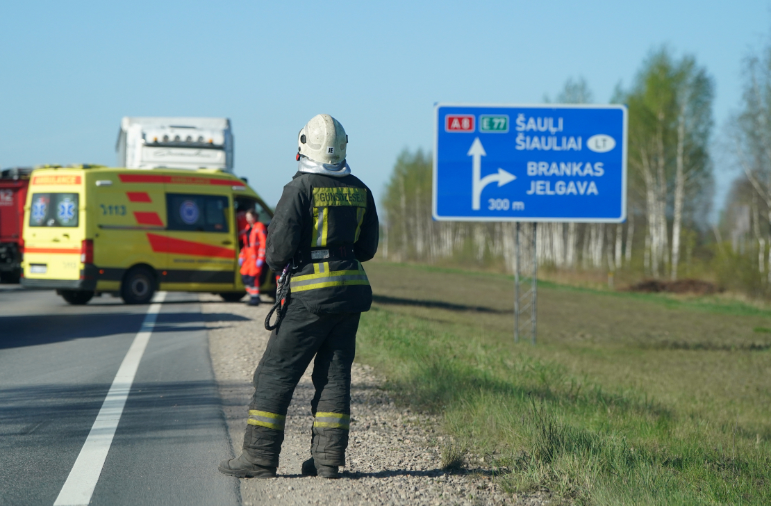 Četru auto avārija uz Jelgavas šosejas.