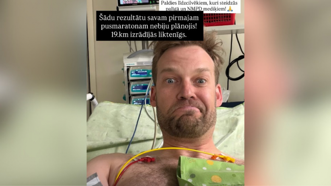 Oskars Lepers pēc "Rimi Rīgas maratona".